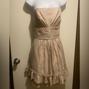 Alexia Admor Strapless Beige with gold Dress